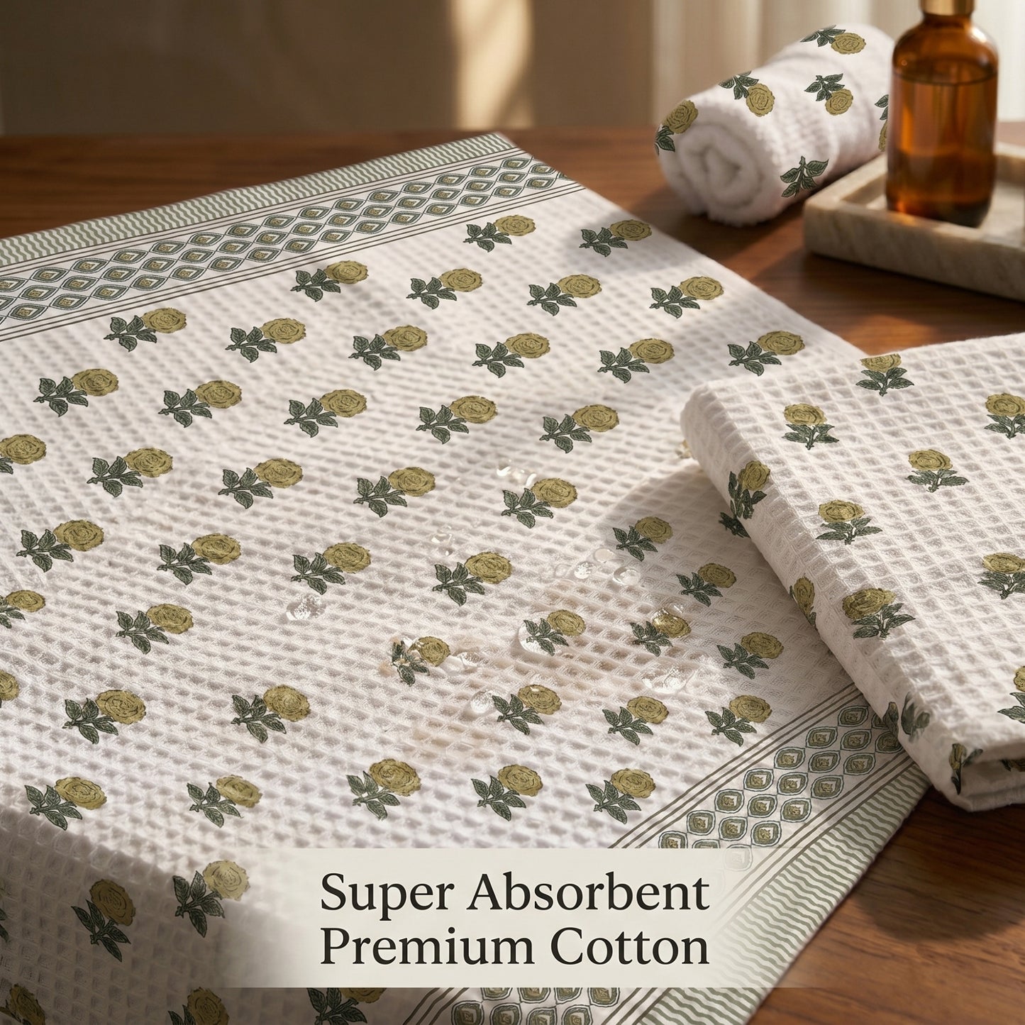 250 GSM Cotton Bath & Hand Towel Set | 1 Bath + 2 Hand Towels