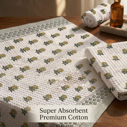 250 GSM Cotton Bath & Hand Towel Set | 1 Bath + 2 Hand Towels