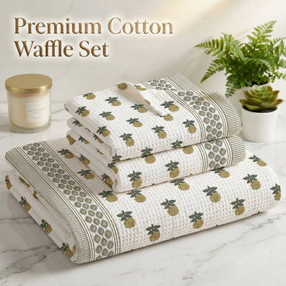 250 GSM Cotton Bath & Hand Towel Set | 1 Bath + 2 Hand Towels