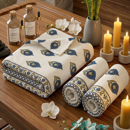 250 GSM Cotton Bath & Hand Towel Set | 1 Bath + 2 Hand Towels