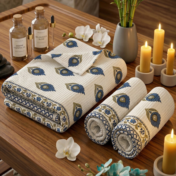 250 GSM Cotton Bath & Hand Towel Set | 1 Bath + 2 Hand Towels