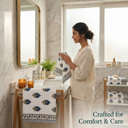 250 GSM Cotton Bath & Hand Towel Set | 1 Bath + 2 Hand Towels