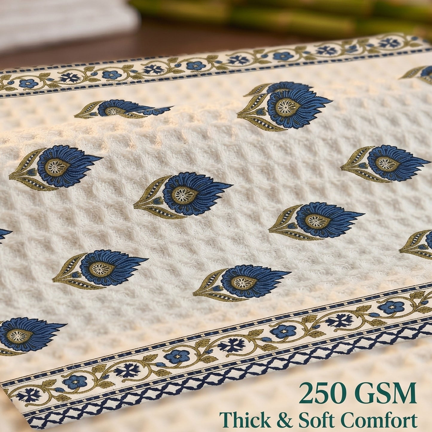 250 GSM Cotton Bath & Hand Towel Set | 1 Bath + 2 Hand Towels