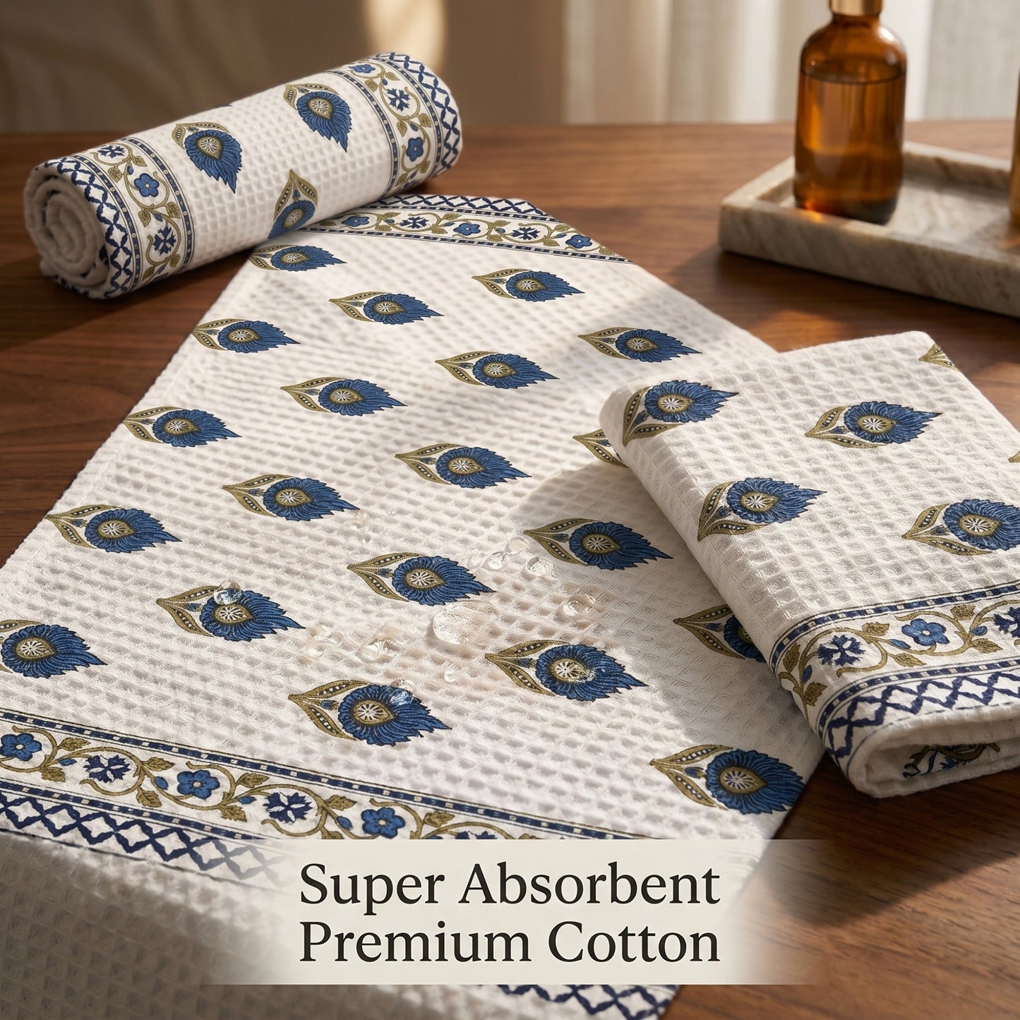250 GSM Cotton Bath & Hand Towel Set | 1 Bath + 2 Hand Towels