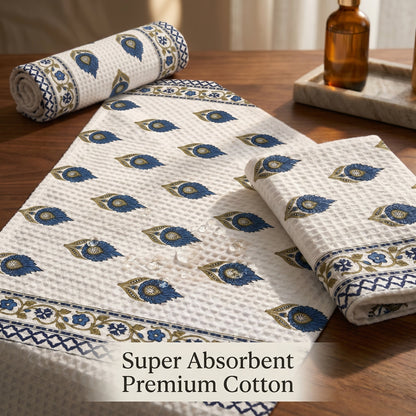 250 GSM Cotton Bath & Hand Towel Set | 1 Bath + 2 Hand Towels