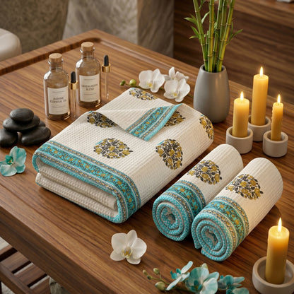 250 GSM Cotton Bath & Hand Towel Set | 1 Bath + 2 Hand Towels
