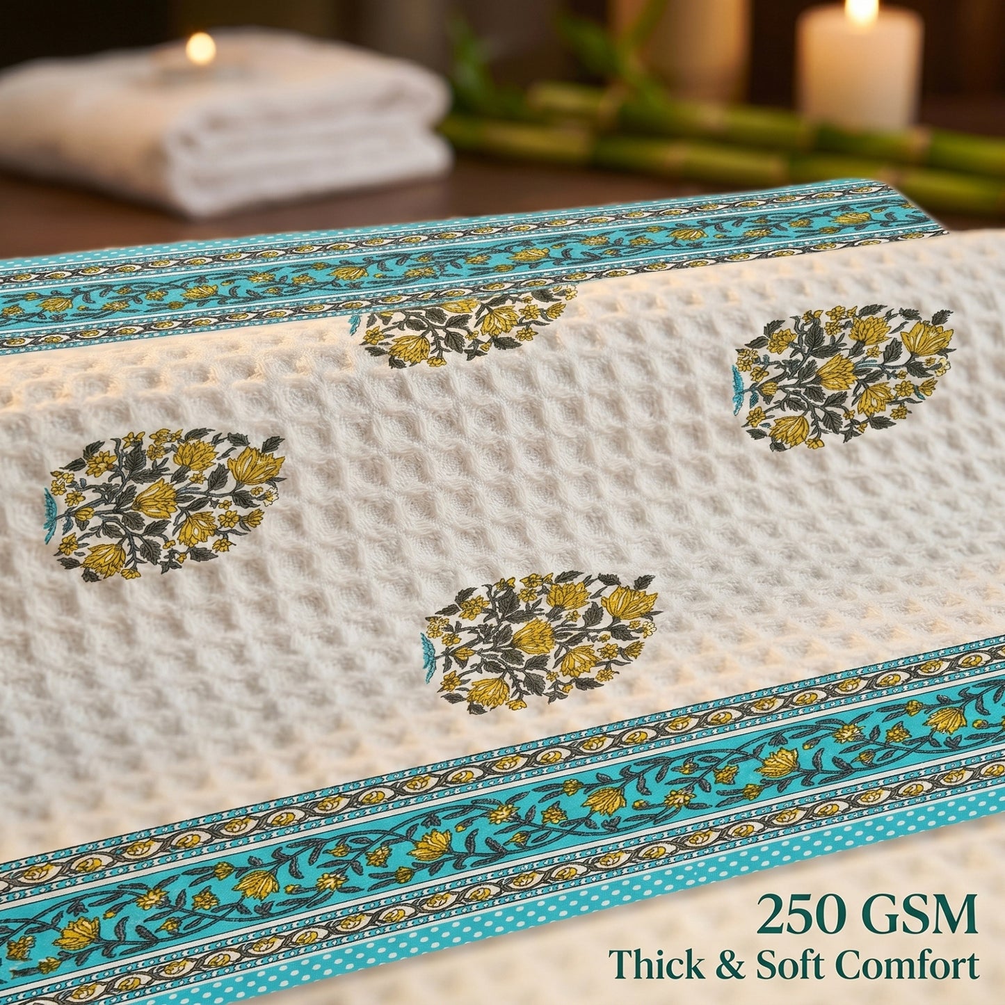 250 GSM Cotton Bath & Hand Towel Set | 1 Bath + 2 Hand Towels