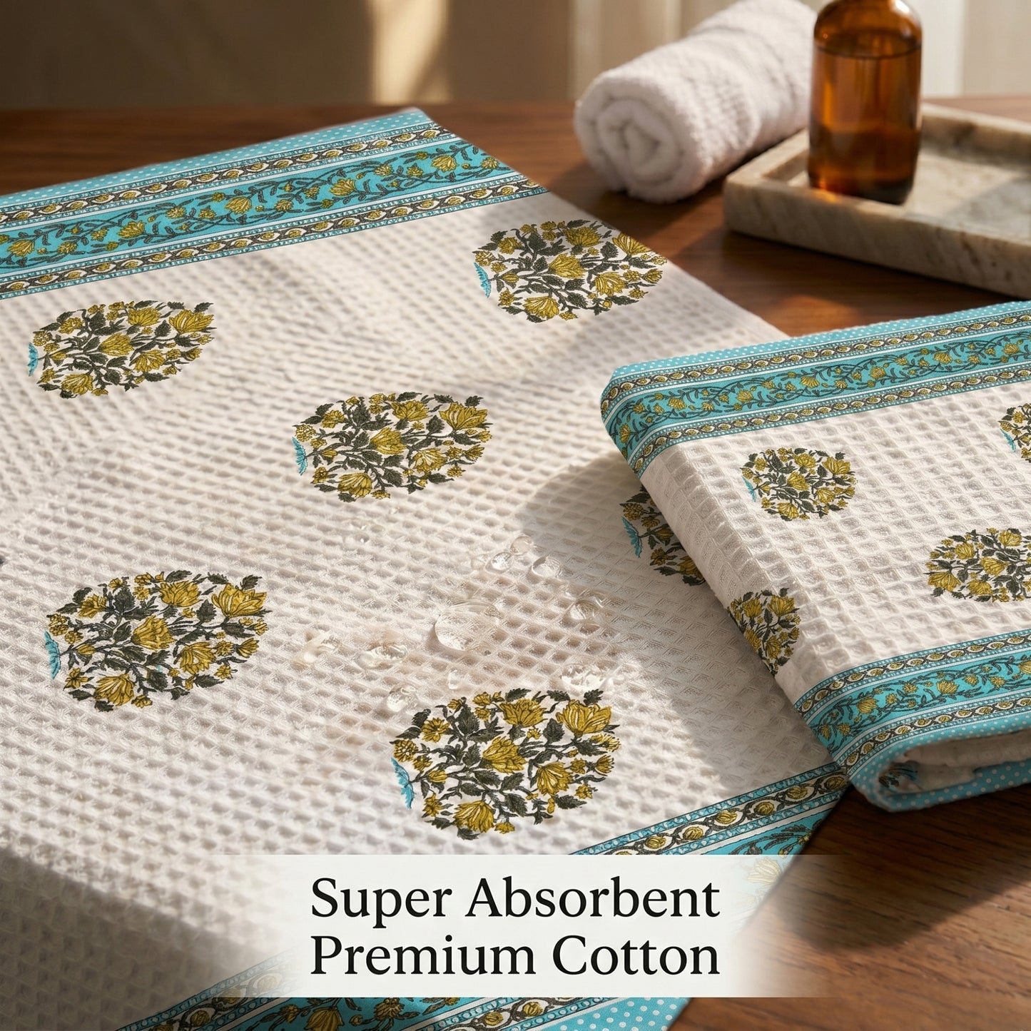 250 GSM Cotton Bath & Hand Towel Set | 1 Bath + 2 Hand Towels