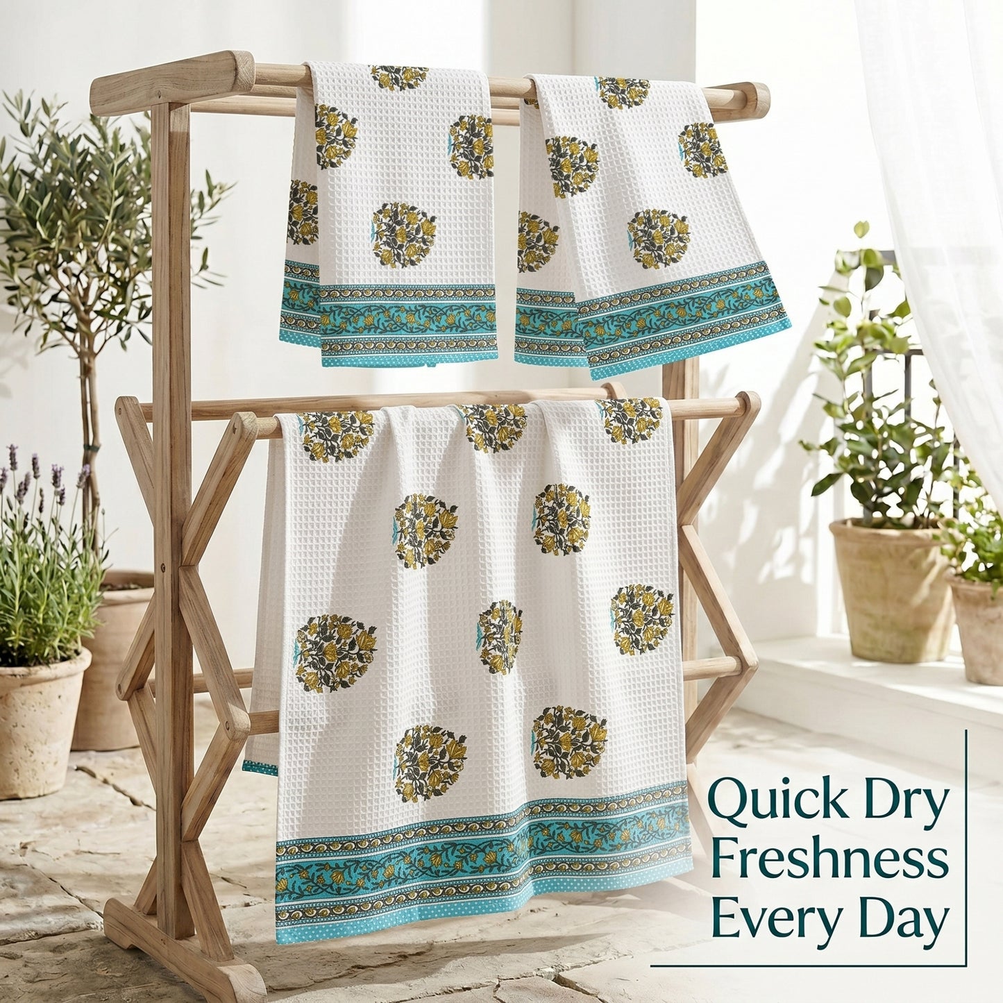 250 GSM Cotton Bath & Hand Towel Set | 1 Bath + 2 Hand Towels