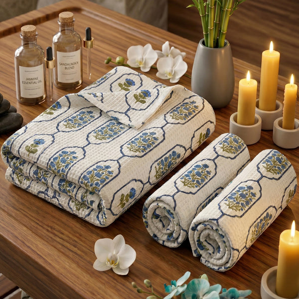 250 GSM Cotton Bath & Hand Towel Set | 1 Bath + 2 Hand Towels