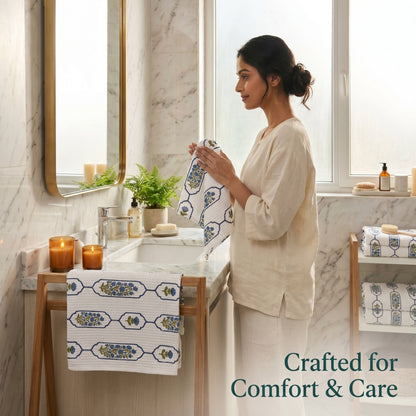 250 GSM Cotton Bath & Hand Towel Set | 1 Bath + 2 Hand Towels