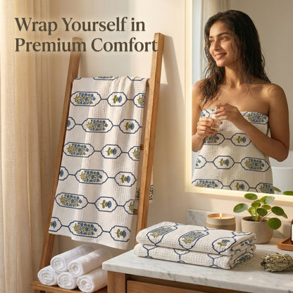 250 GSM Cotton Bath & Hand Towel Set | 1 Bath + 2 Hand Towels