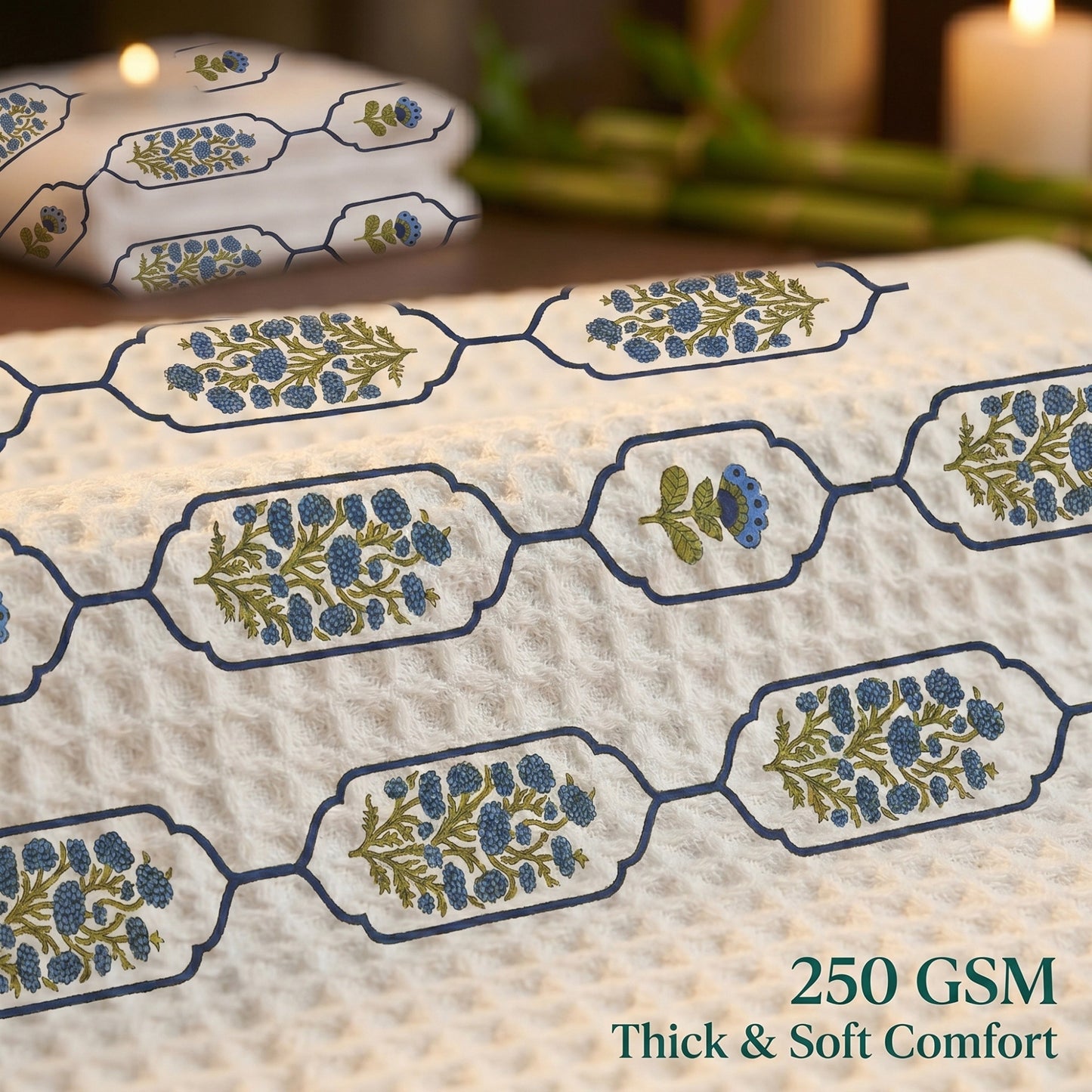 250 GSM Cotton Bath & Hand Towel Set | 1 Bath + 2 Hand Towels
