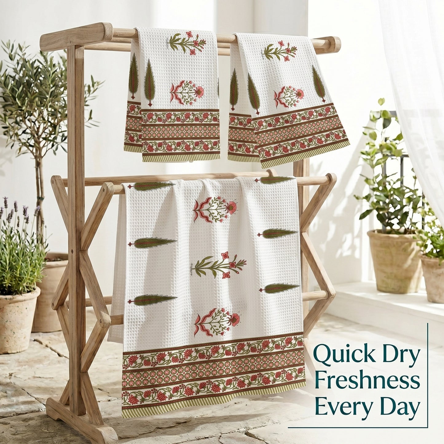 250 GSM Cotton Bath & Hand Towel Set | 1 Bath + 2 Hand Towels