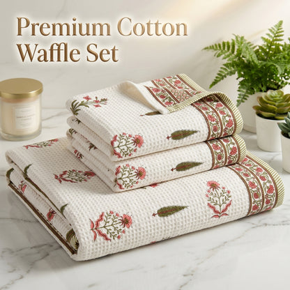 250 GSM Cotton Bath & Hand Towel Set | 1 Bath + 2 Hand Towels