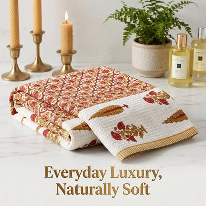 250 GSM Cotton Waffle Bath Towel | 147 × 76 cm