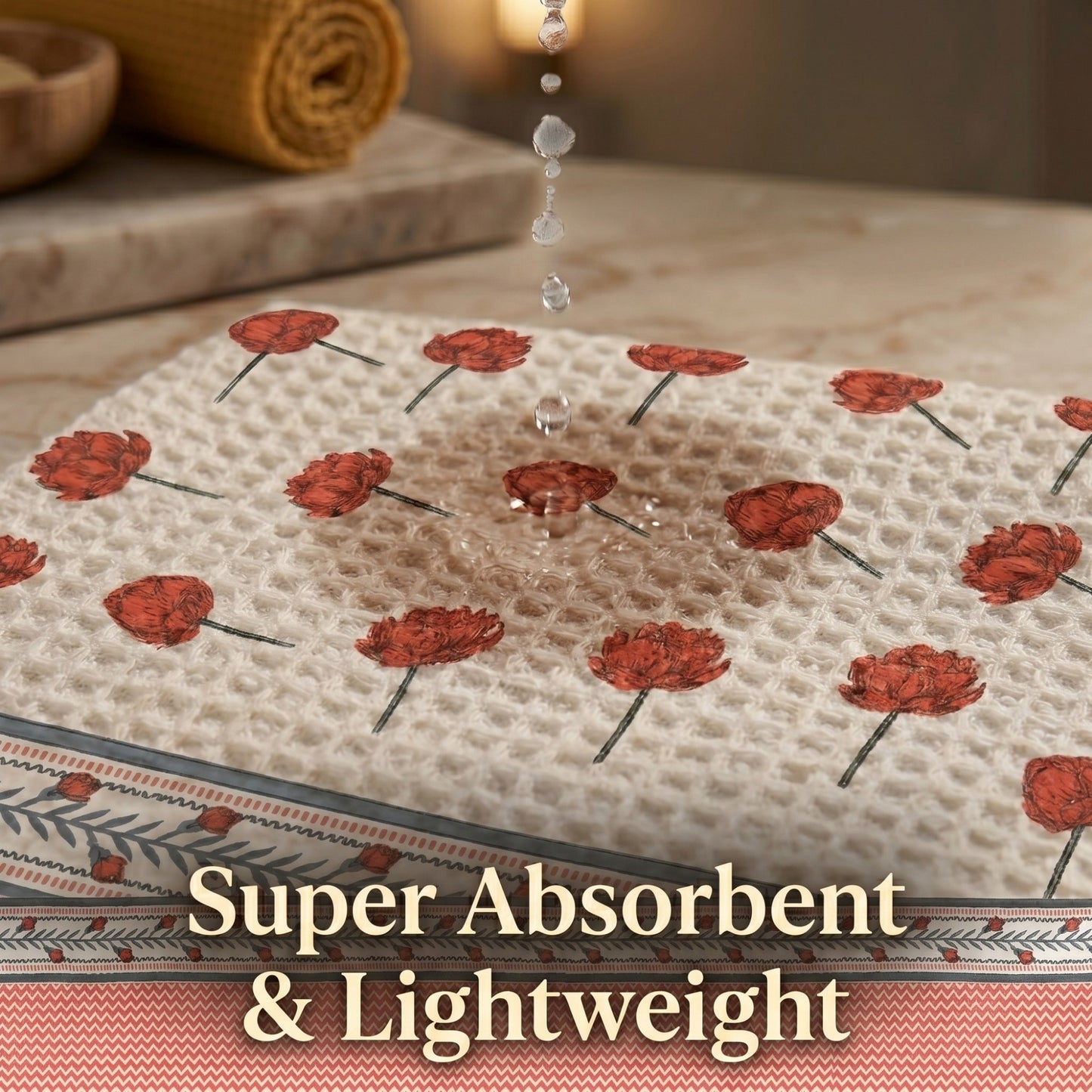 250 GSM Cotton Waffle Bath Towel | 147 × 76 cm