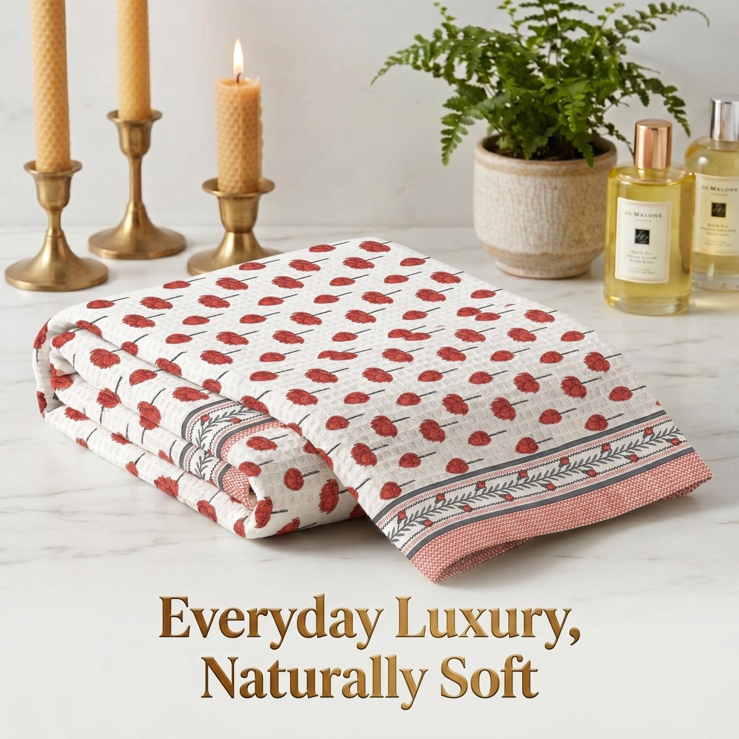 250 GSM Cotton Waffle Bath Towel | 147 × 76 cm