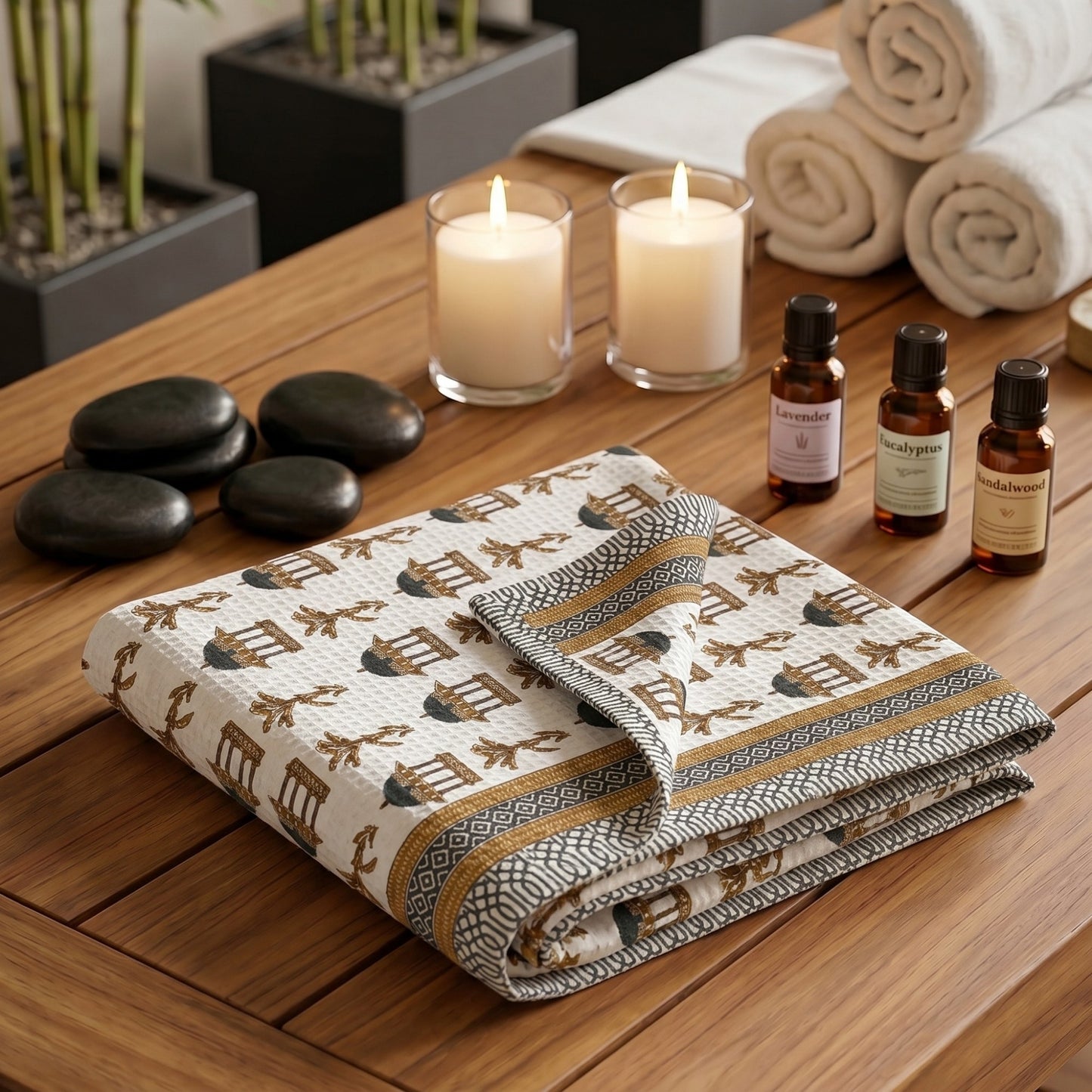 250 GSM Cotton Waffle Bath Towel | 147 × 76 cm