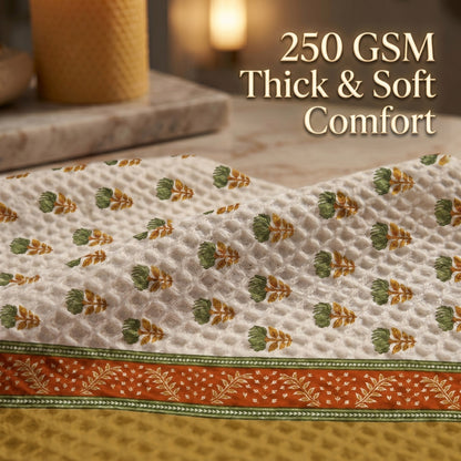 250 GSM Cotton Waffle Bath Towel | 147 × 76 cm