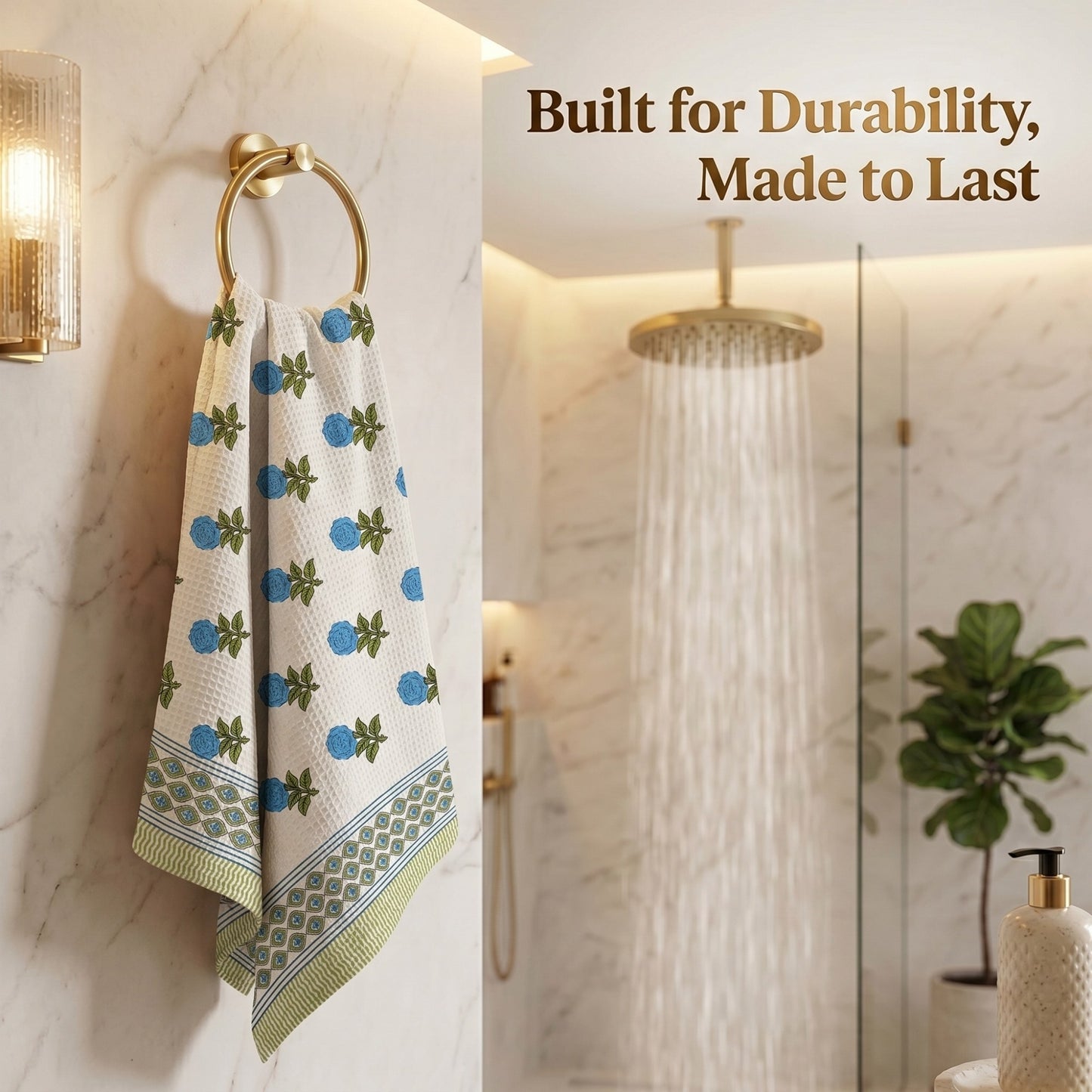 250 GSM Cotton Waffle Bath Towel | 147 × 76 cm