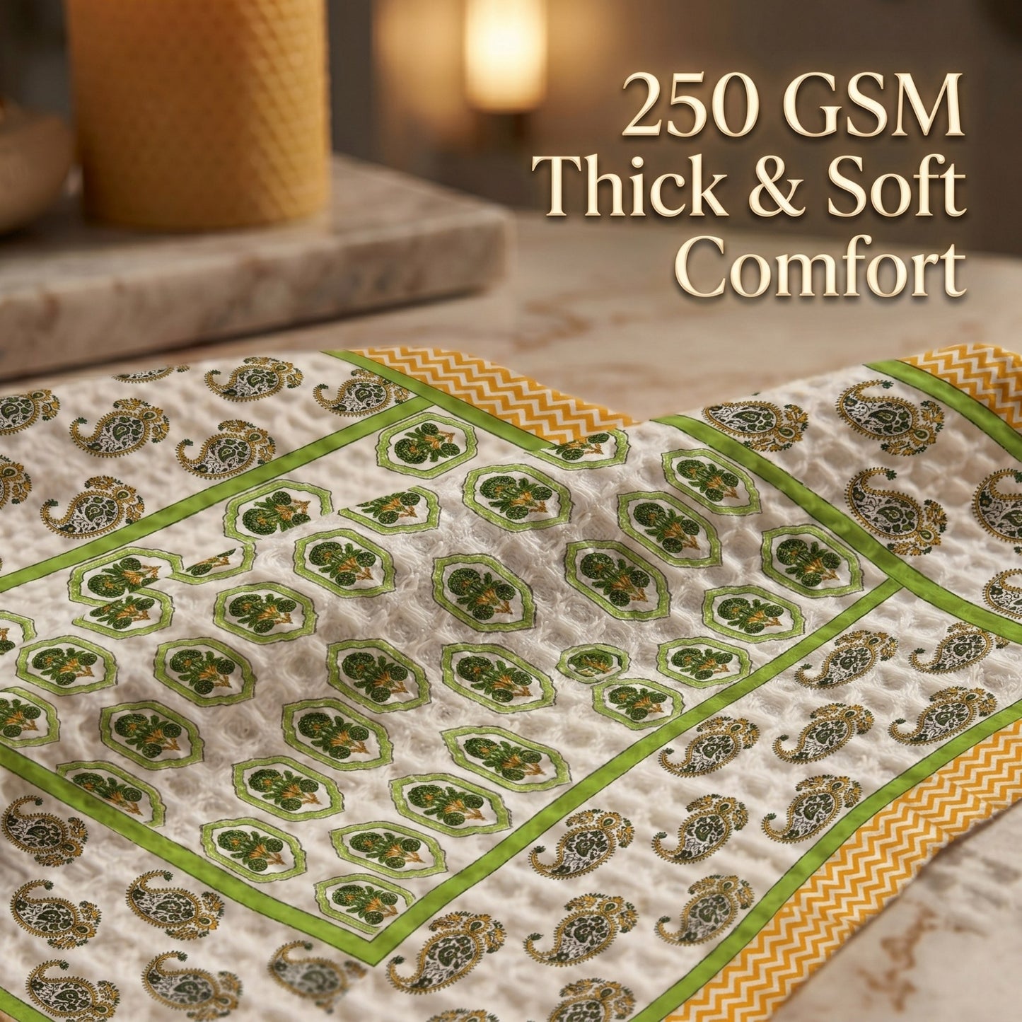 250 GSM Cotton Waffle Bath Towel | 147 × 76 cm