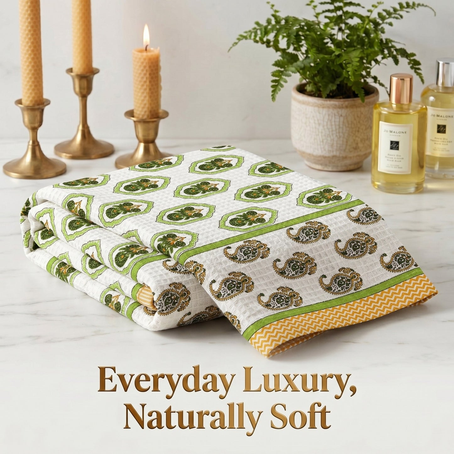 250 GSM Cotton Waffle Bath Towel | 147 × 76 cm