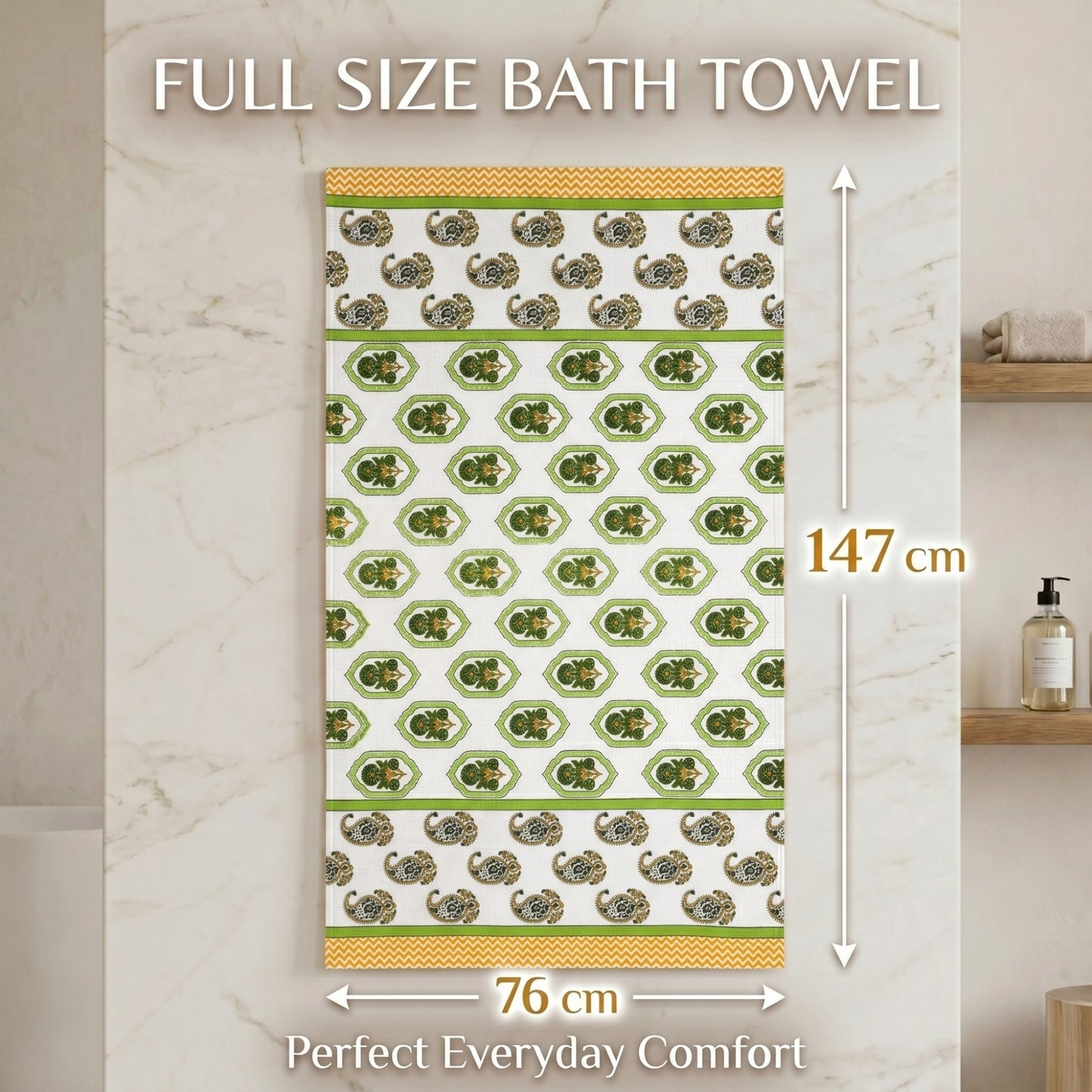 250 GSM Cotton Waffle Bath Towel | 147 × 76 cm