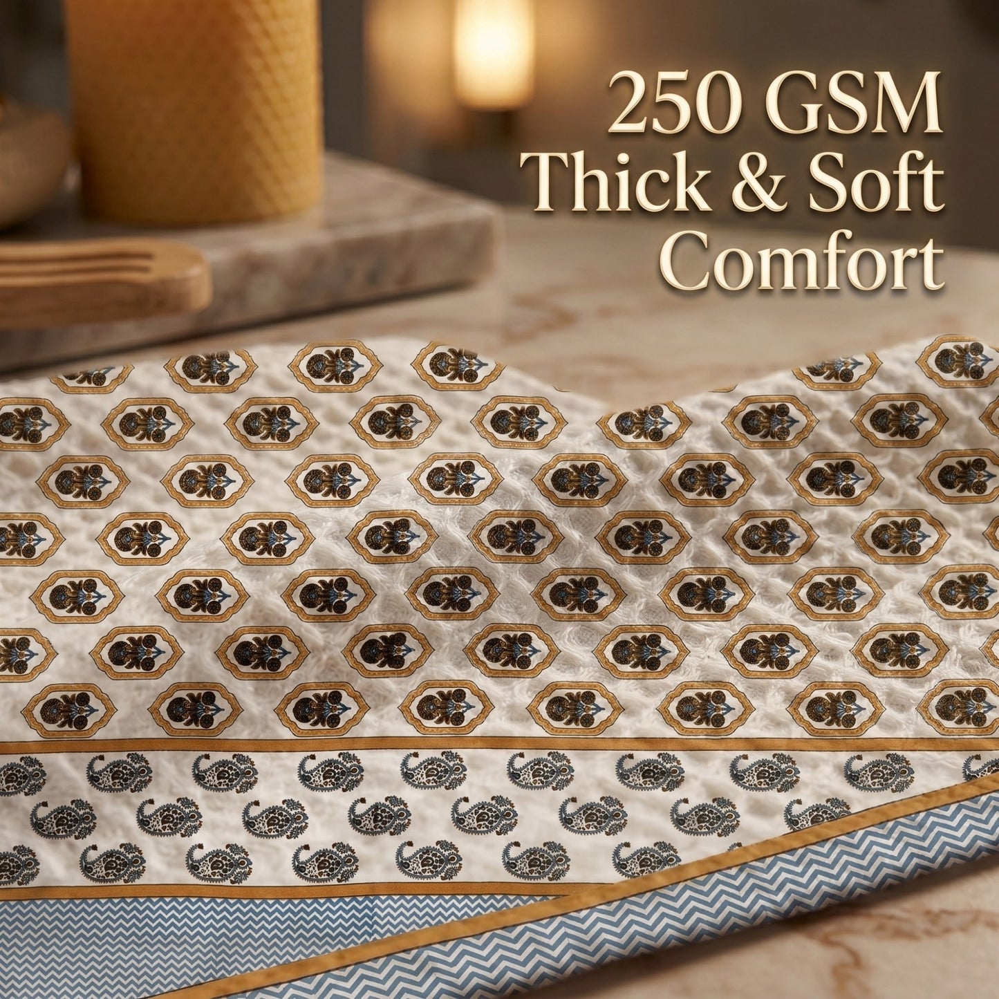 250 GSM Cotton Waffle Bath Towel | 147 × 76 cm
