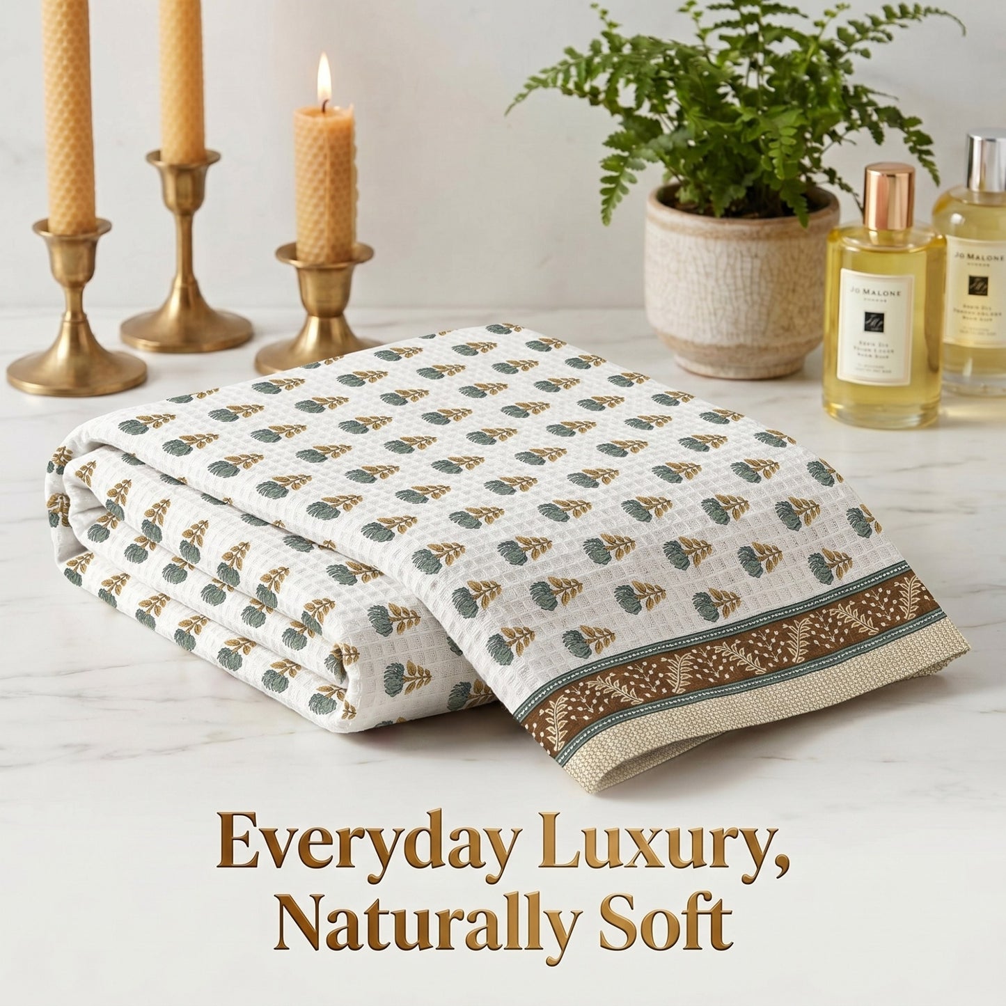 250 GSM Cotton Waffle Bath Towel | 147 × 76 cm