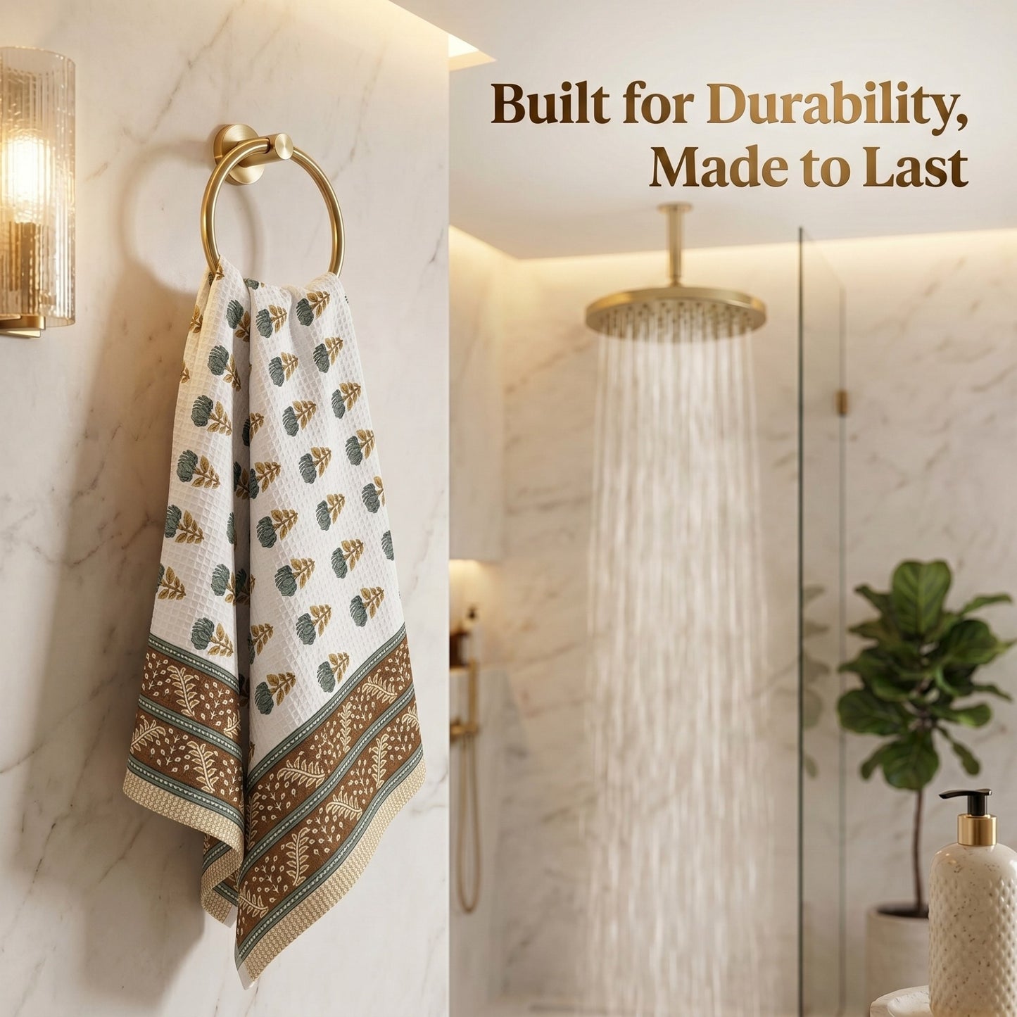 250 GSM Cotton Waffle Bath Towel | 147 × 76 cm