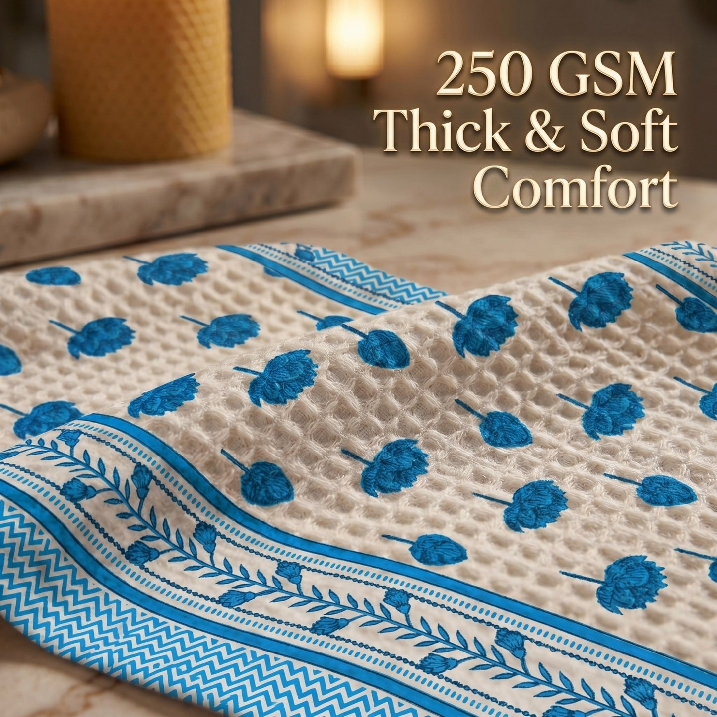 250 GSM Cotton Waffle Bath Towel | 147 × 76 cm