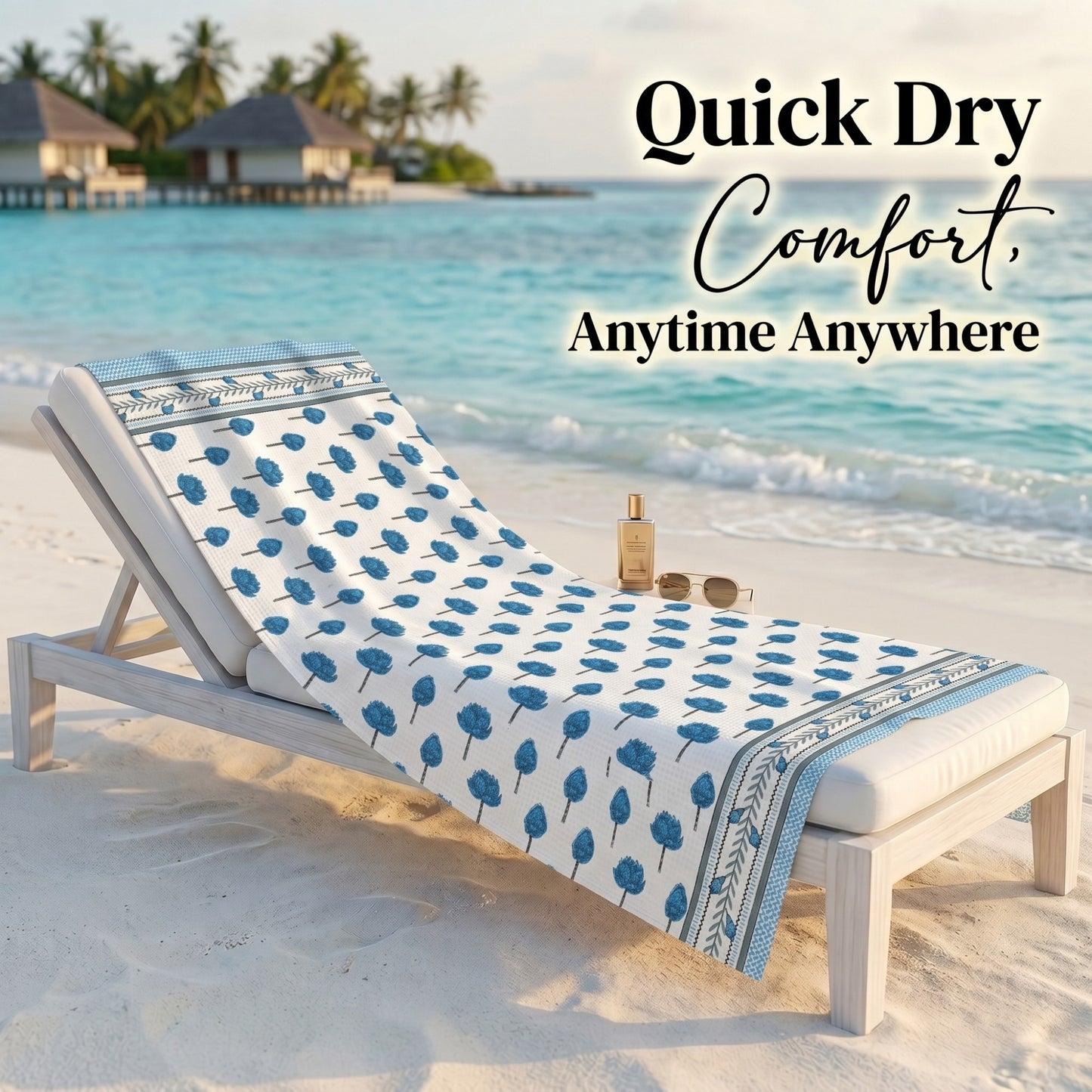 250 GSM Cotton Waffle Bath Towel | 147 × 76 cm