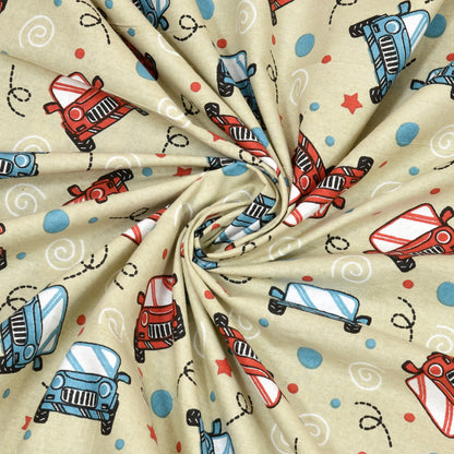 Kids Double Bedsheet 144 TC | 90x100 Inches | Pure Cotton | Cartoon Print | 2 Pillow Covers