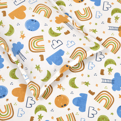 Kids Double Bedsheet 144 TC | 90x100 Inches | Pure Cotton | Soft & Breathable | 2 Pillow Covers