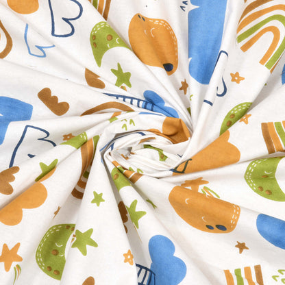 Kids Double Bedsheet 144 TC | 90x100 Inches | Pure Cotton | Soft & Breathable | 2 Pillow Covers