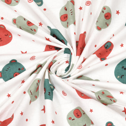 Kids Double Bedsheet 144 TC | 90x100 Inches | Pure Cotton | Cartoon Print | 2 Pillow Covers