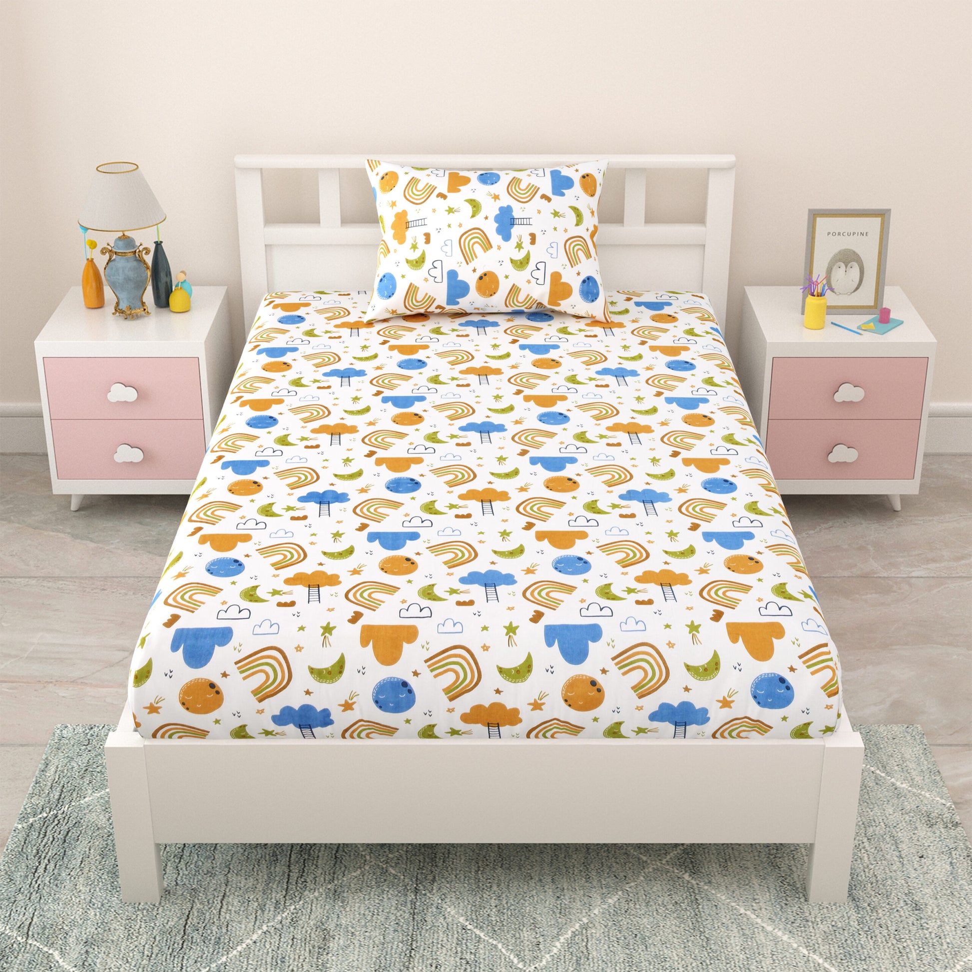 Mafatlal Coo Coo Bedsheet – Rainbow, Single, Cotton