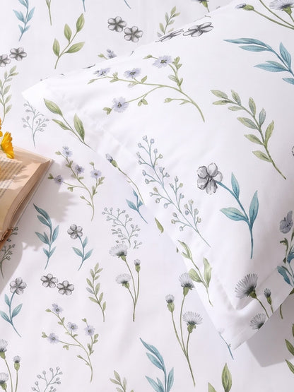 Noeul Home 100% Cotton King Size Bedsheet | 210 TC Soft & Breathable Fabric | 108 x 108 Inches | 2 Pillow Covers Included