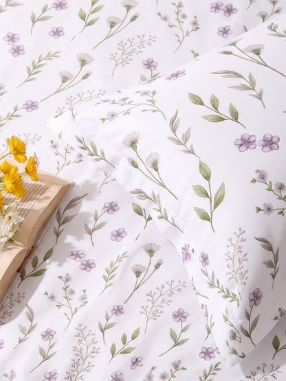 Noeul Home 100% Cotton King Size Bedsheet | 210 TC Soft & Breathable Fabric | 108 x 108 Inches | 2 Pillow Covers Included