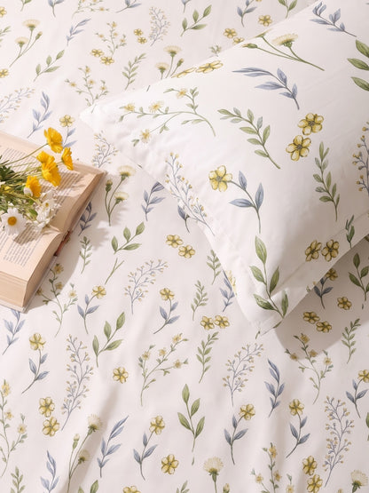 Noeul Home 100% Cotton King Size Bedsheet | 210 TC Soft & Breathable Fabric | 108 x 108 Inches | 2 Pillow Covers Included