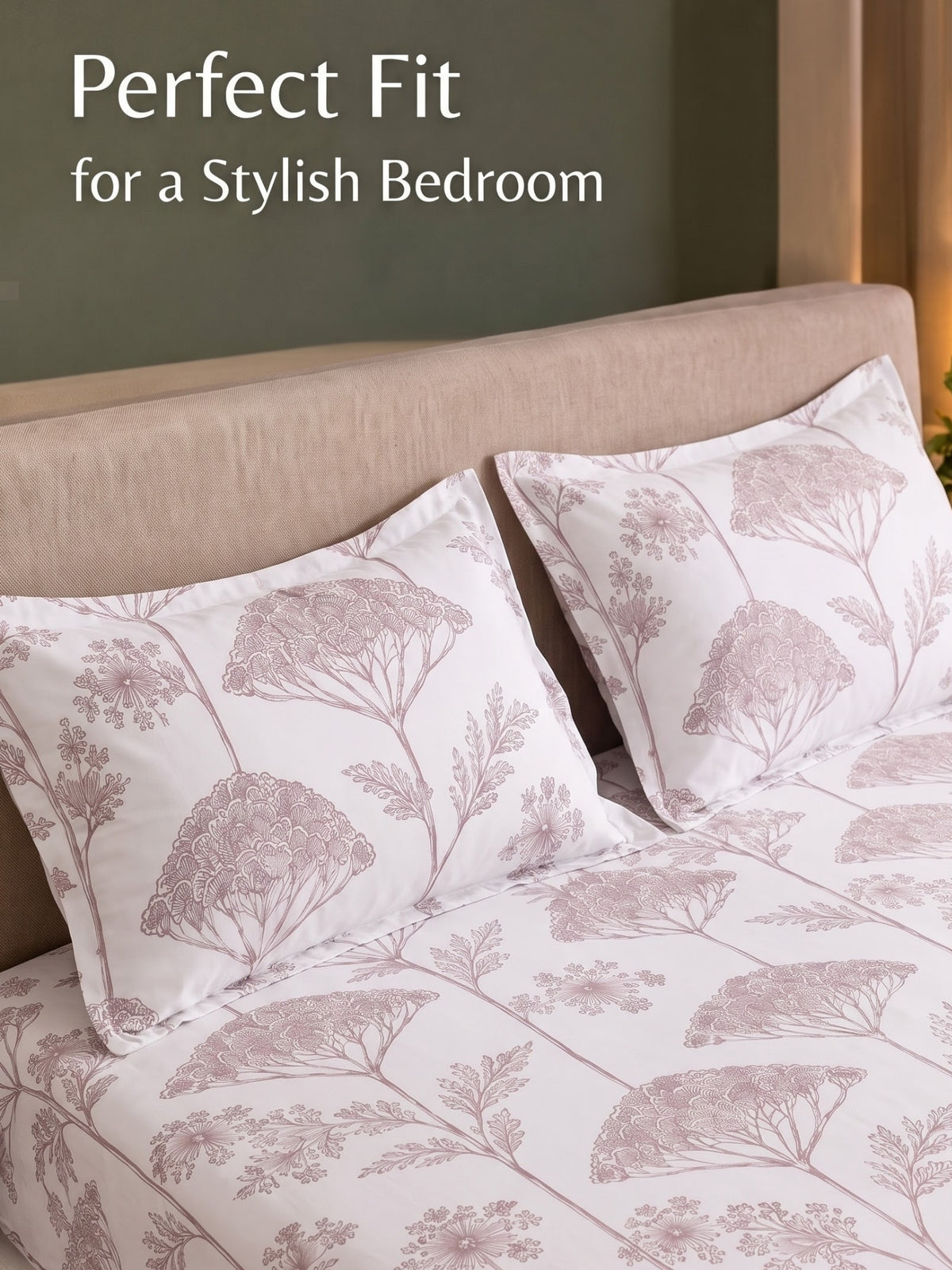 Noeul Home 100% Cotton King Size Bedsheet | 210 TC Soft & Breathable Fabric | 108 x 108 Inches | 2 Pillow Covers Included