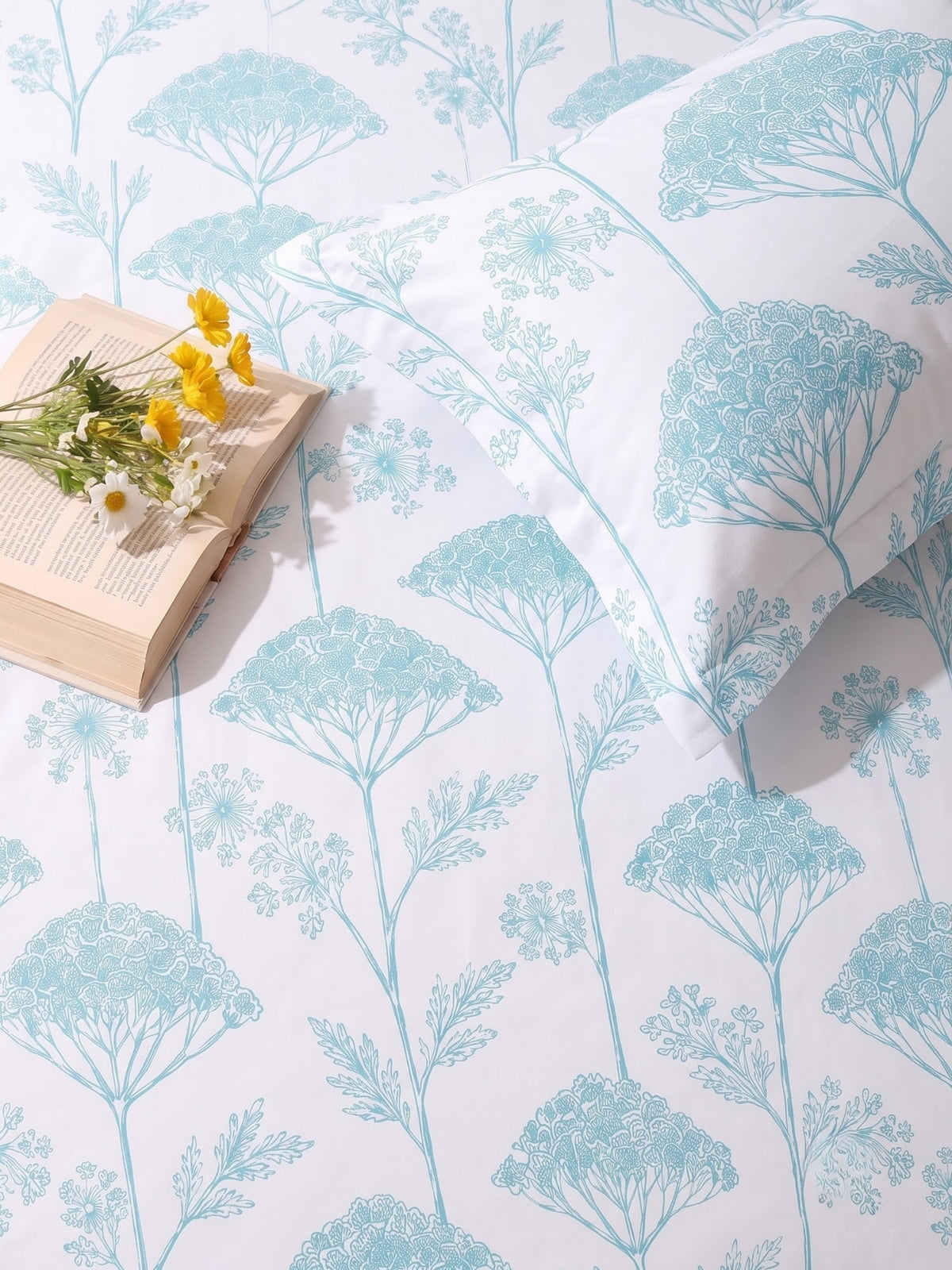 Noeul Home 100% Cotton King Size Bedsheet | 210 TC Soft & Breathable Fabric | 108 x 108 Inches | 2 Pillow Covers Included