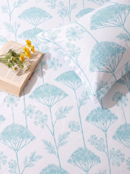 Noeul Home 100% Cotton King Size Bedsheet | 210 TC Soft & Breathable Fabric | 108 x 108 Inches | 2 Pillow Covers Included