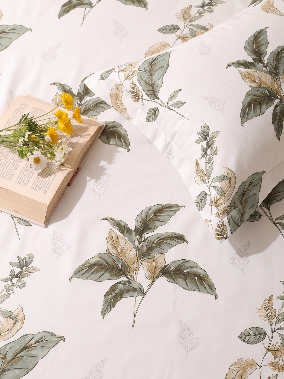 Noeul Home 100% Cotton King Size Bedsheet | 210 TC Soft & Breathable Fabric | 108 x 108 Inches | 2 Pillow Covers Included