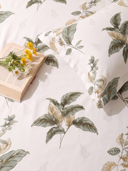 Noeul Home 100% Cotton King Size Bedsheet | 210 TC Soft & Breathable Fabric | 108 x 108 Inches | 2 Pillow Covers Included