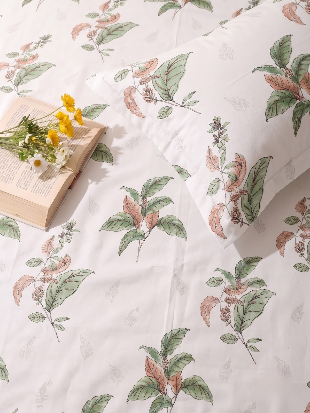 Noeul Home 100% Cotton King Size Bedsheet | 210 TC Soft & Breathable Fabric | 108 x 108 Inches | 2 Pillow Covers Included