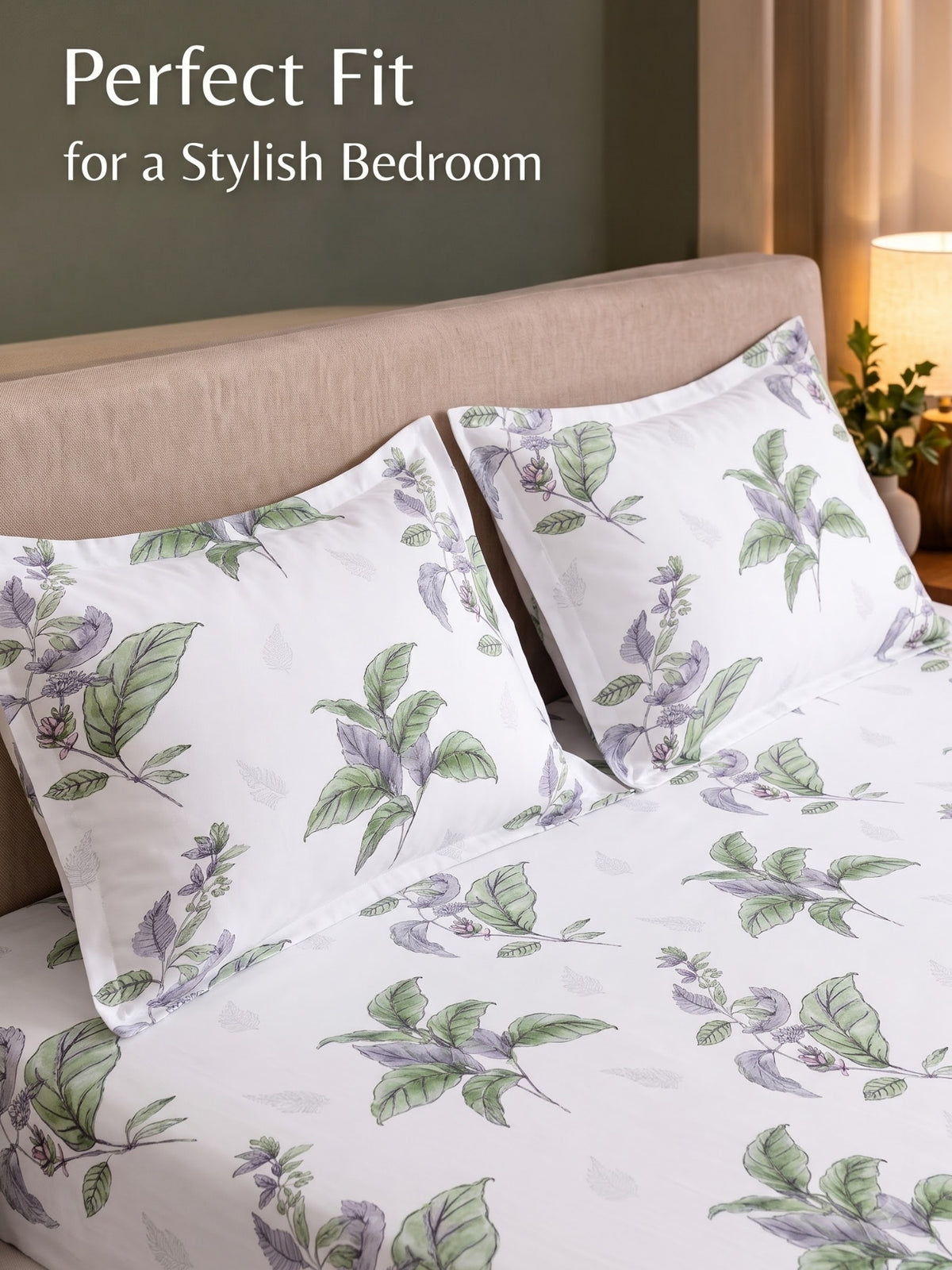 Noeul Home 100% Cotton King Size Bedsheet | 210 TC Soft & Breathable Fabric | 108 x 108 Inches | 2 Pillow Covers Included