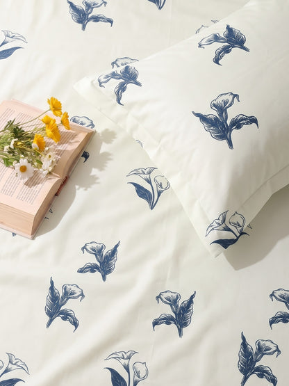 Noeul Home 100% Cotton King Size Bedsheet | 210 TC Soft & Breathable Fabric | 108 x 108 Inches | 2 Pillow Covers Included