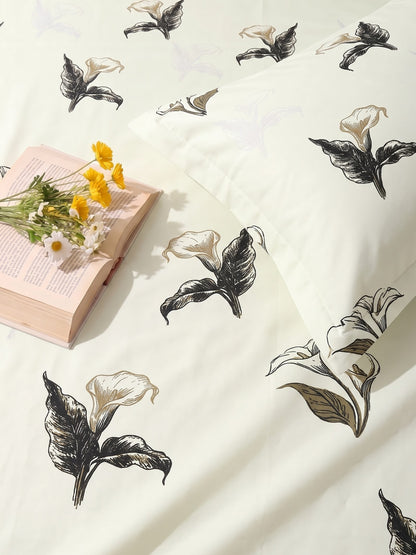 Noeul Home 100% Cotton King Size Bedsheet | 210 TC Soft & Breathable Fabric | 108 x 108 Inches | 2 Pillow Covers Included